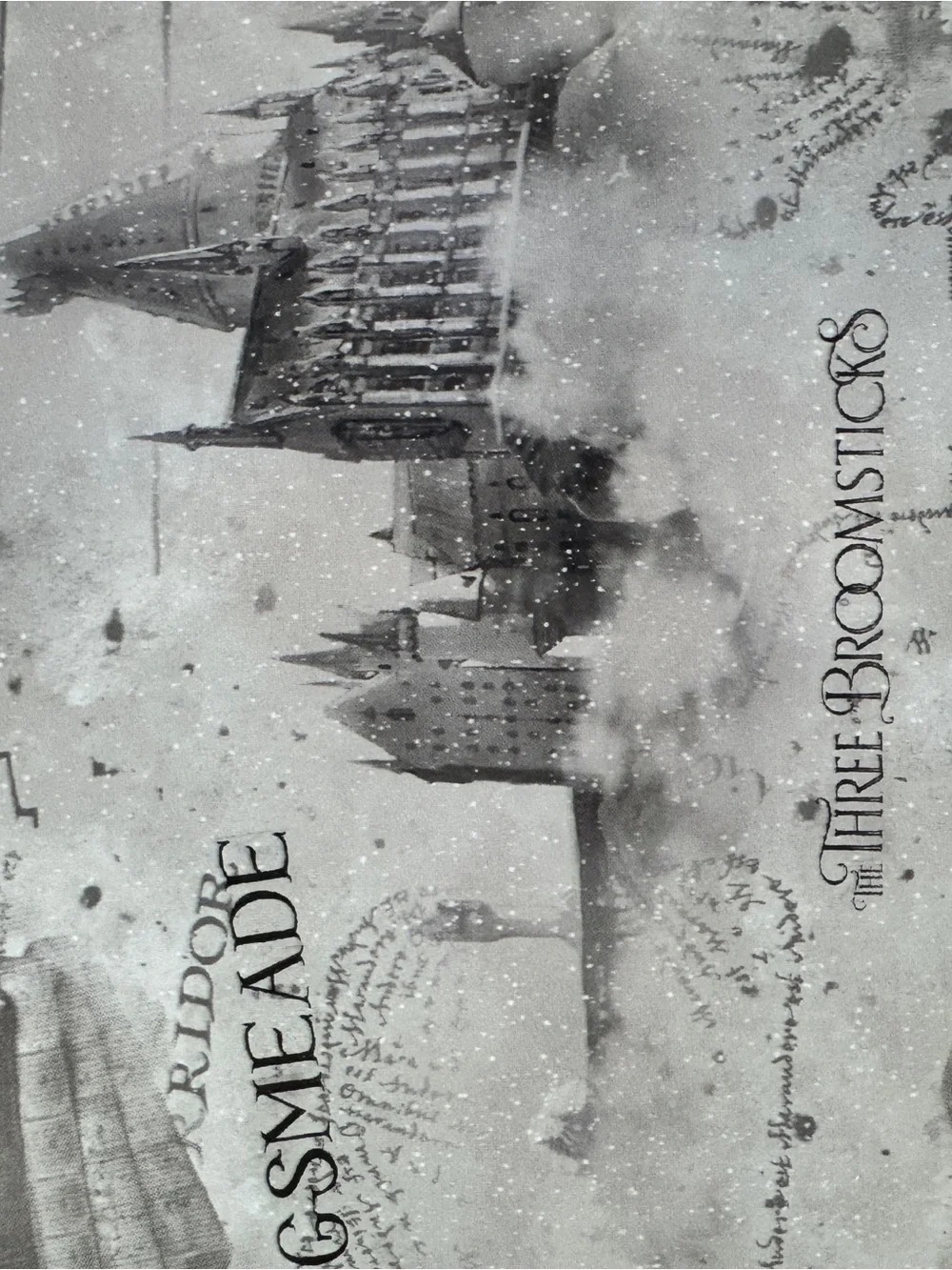 Harry Potter Vintage-Style Cream and Gray Map & Icons Wallpaper.